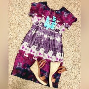 Collective Concepts purple and grey dress